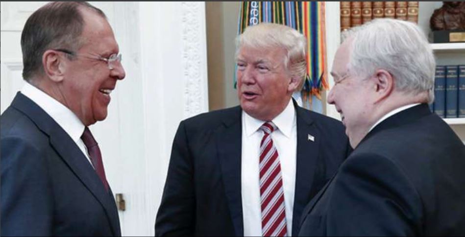 Trump, Russian Foreign Minister Sergei Lavrov and Ambassador Sergey Kislyak